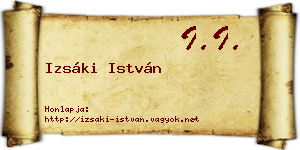 Izsáki István névjegykártya